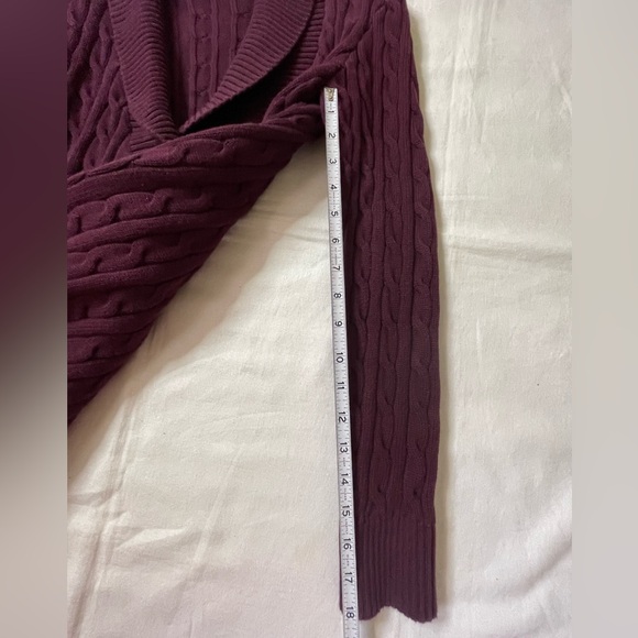 Lauren Ralph Lauren Shawl Cable Knit Tailored Fit Sweater - Picture 15 of 16